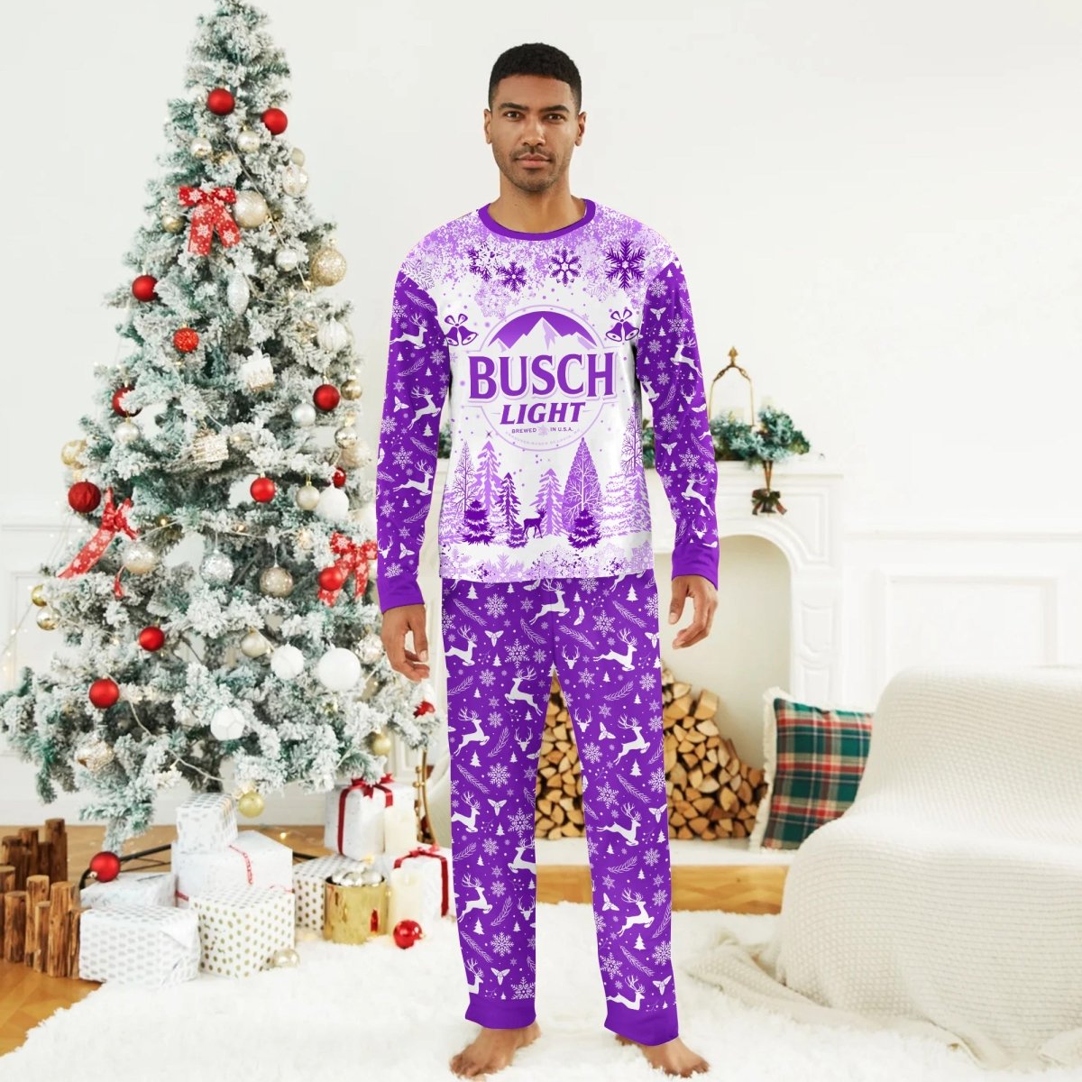 Busch Light Winter Christmas Family Pajamas Set - Flexiquor.com