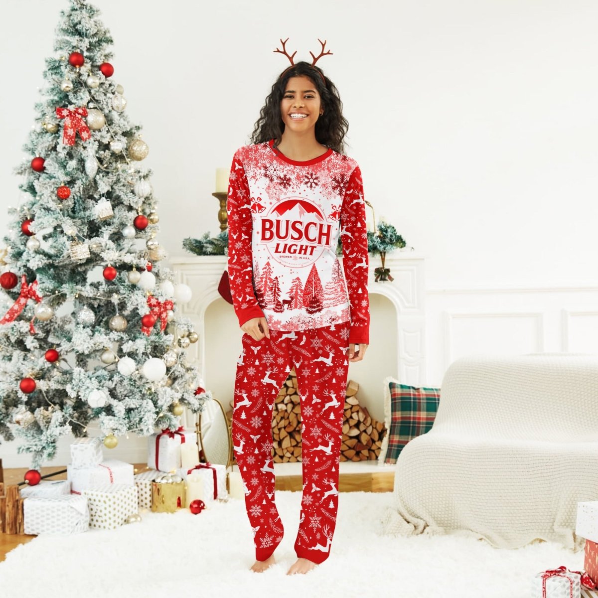 Busch Light Winter Christmas Family Pajamas Set - Flexiquor.com