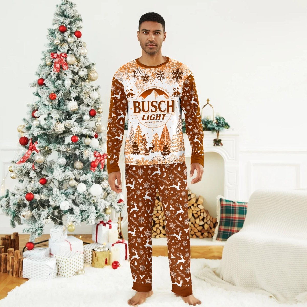 Busch Light Winter Christmas Family Pajamas Set - Flexiquor.com