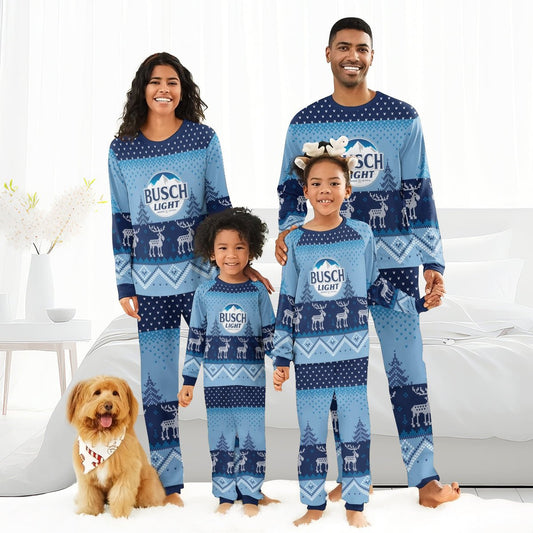 Busch Light Winter Reindeer Family Pajamas Set - Flexiquor.com