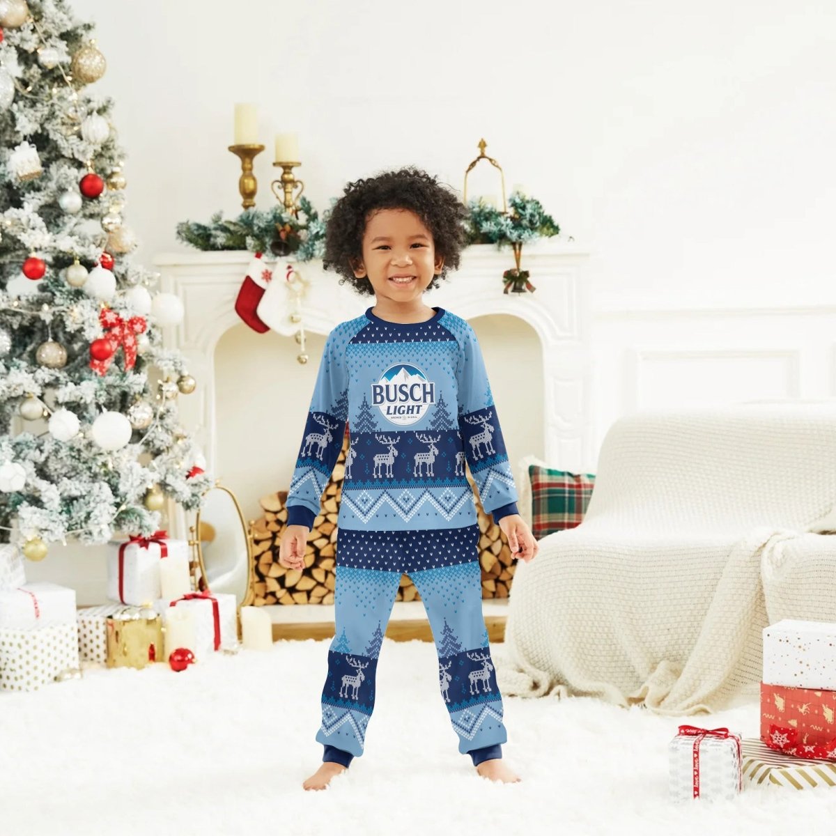 Busch Light Winter Reindeer Family Pajamas Set - Flexiquor.com