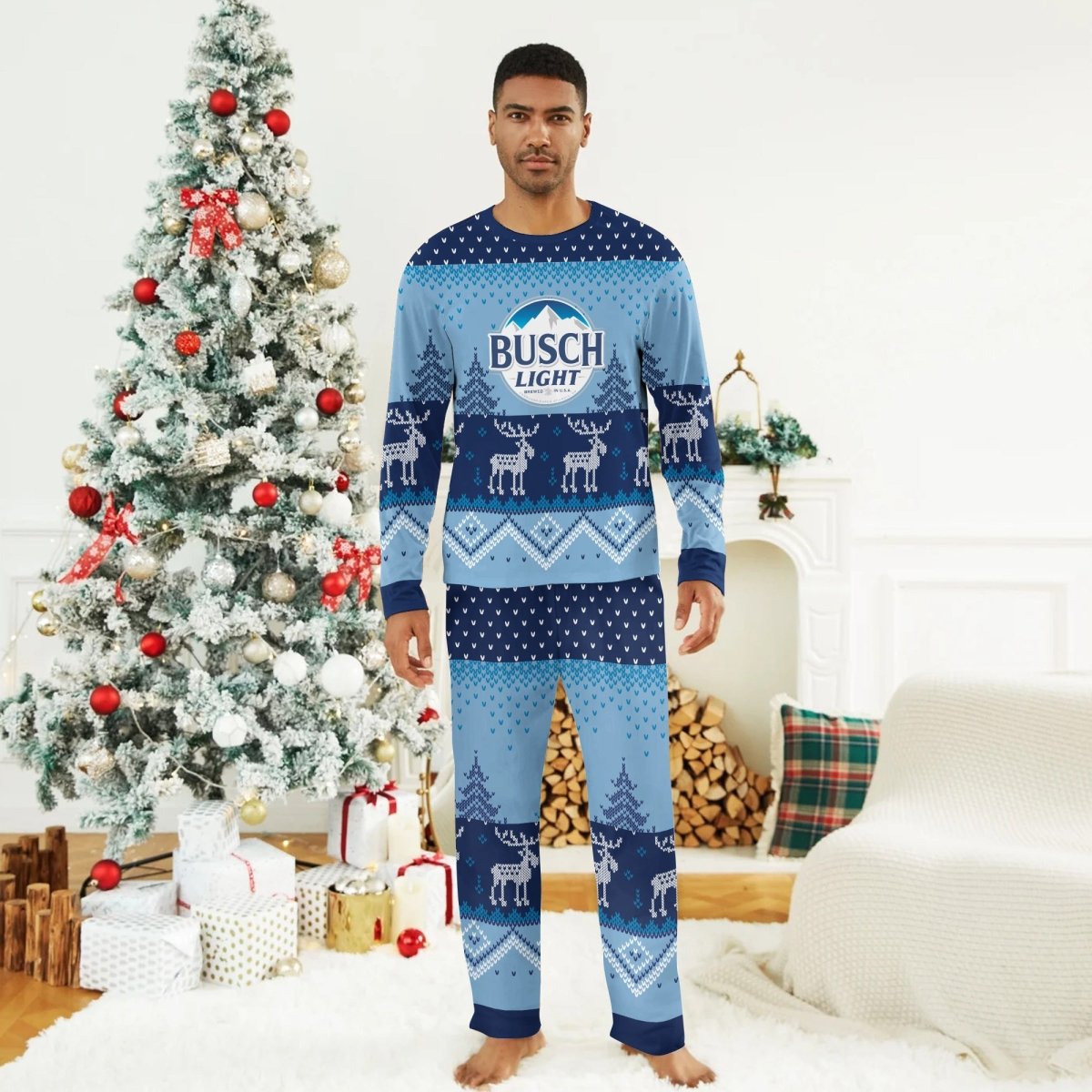 Busch Light Winter Reindeer Family Pajamas Set - Flexiquor.com