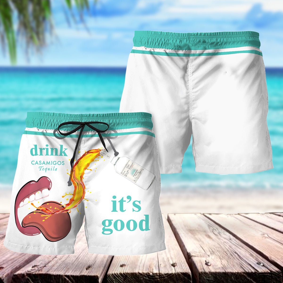 Let's Drink Casamigos Swim Trunks - Flexiquor.com