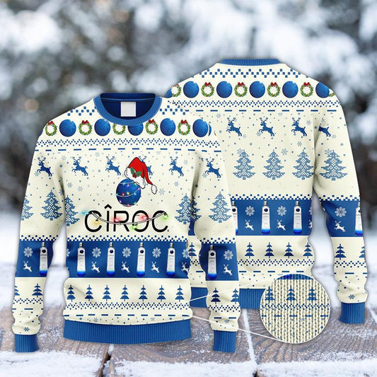 Ciroc Vodka Reindeer Snowy Night Ugly Sweater