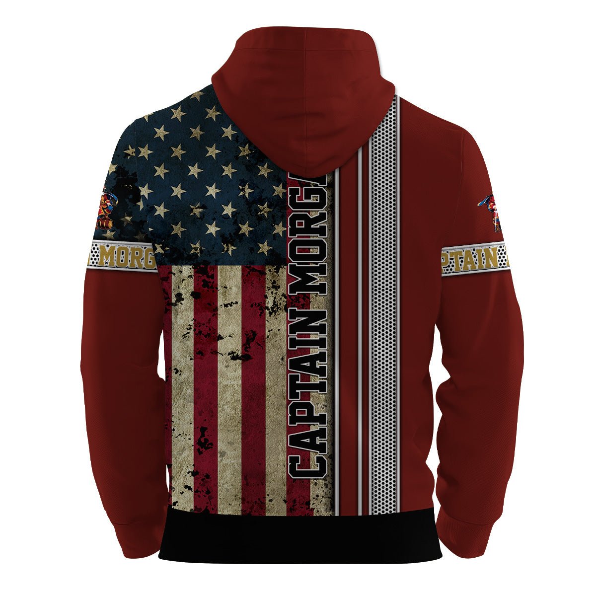Captain Morgan Stainless Steel American Flag Hoodie & Zip Hoodie - Flexiquor.com