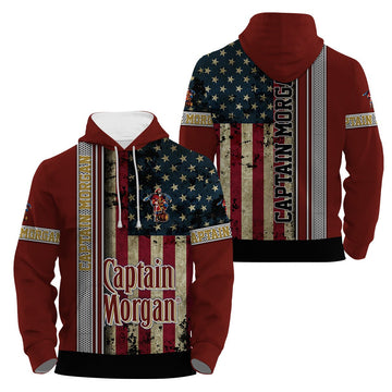 Captain Morgan Stainless Steel American Flag Hoodie & Zip Hoodie - Flexiquor.com