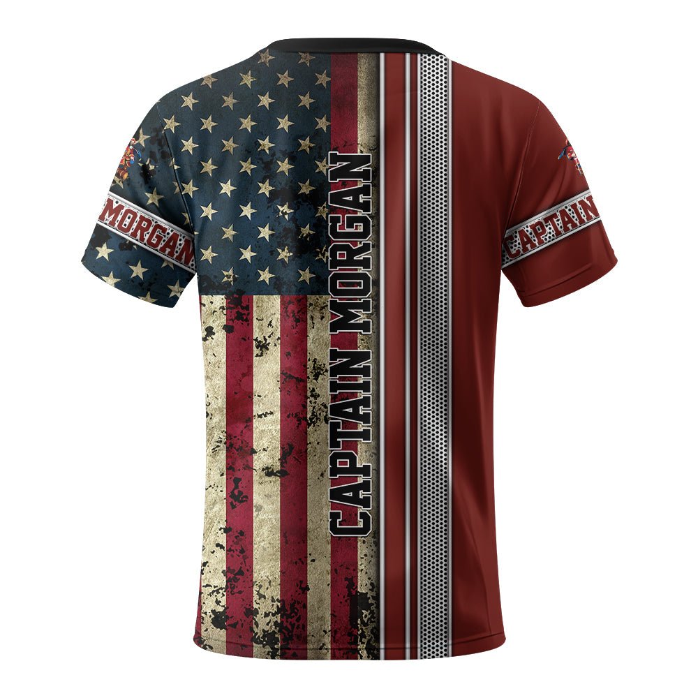 Captain Morgan Stainless Steel American Flag T-Shirt - Flexiquor.com