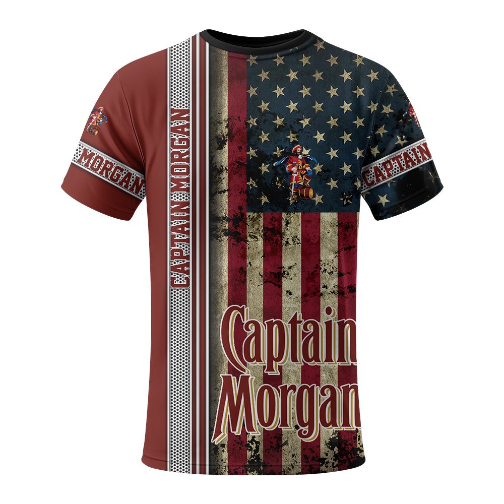 Captain Morgan Stainless Steel American Flag T-Shirt - Flexiquor.com