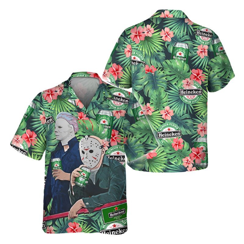 Chilling Halloween With Heineken Hawaiian Shirt - Flexiquor.com