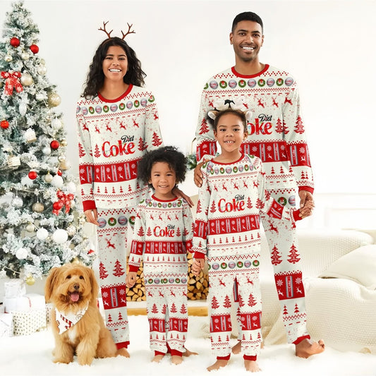 Coke Diet Christmas Reindeer Family Pajamas Set - Flexiquor.com