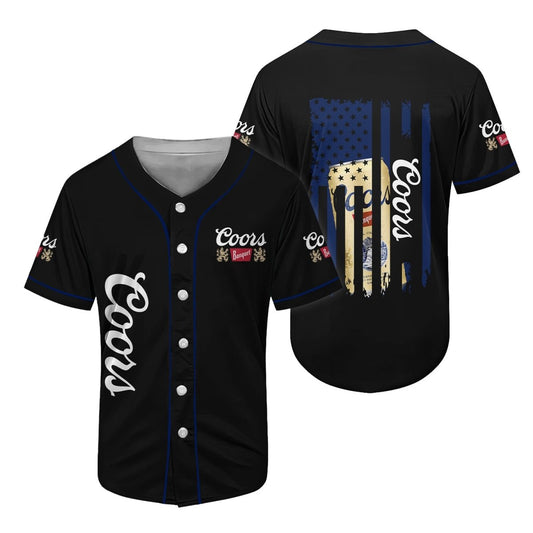 Coors Banquet American Flag Baseball Jersey - Flexiquor.com