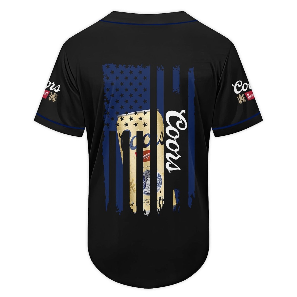 Coors Banquet American Flag Baseball Jersey - Flexiquor.com