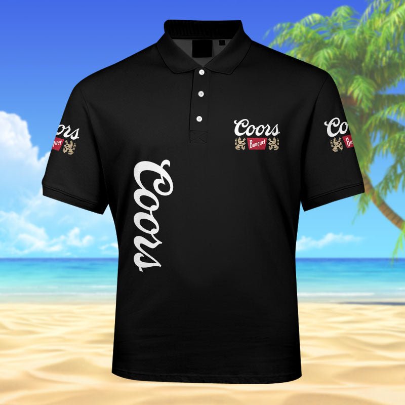 Coors Banquet American Flag Men's Plus Size Polo Shirt - Flexiquor.com