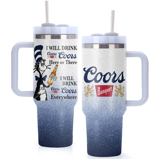 Coors Banquet Cat In The Hat Tumbler With Handle - Flexiquor.com