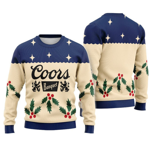 Coors Banquet Chrismas Cherry Ugly Sweater - Flexiquor.com