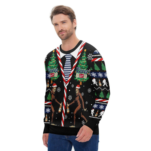 Coors Banquet Christmas Bigfoot Ugly Sweater - Flexiquor.com