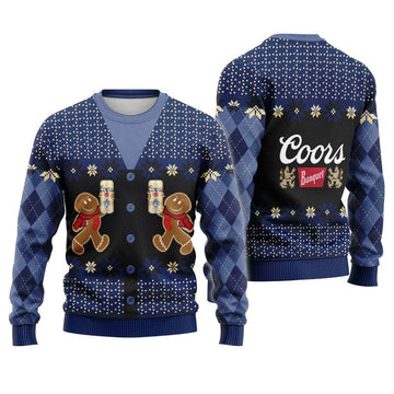 Coors Banquet Christmas Gingerbread Ugly Sweater - Flexiquor.com