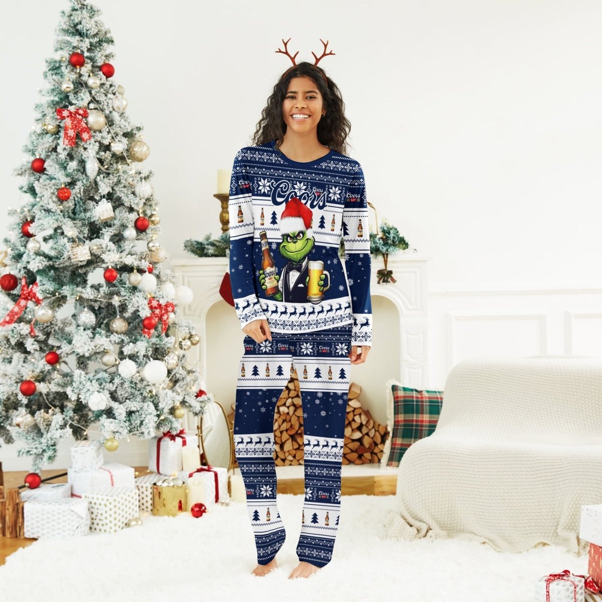 Coors Banquet Grinch Christmas Family Pajamas Set - Flexiquor.com