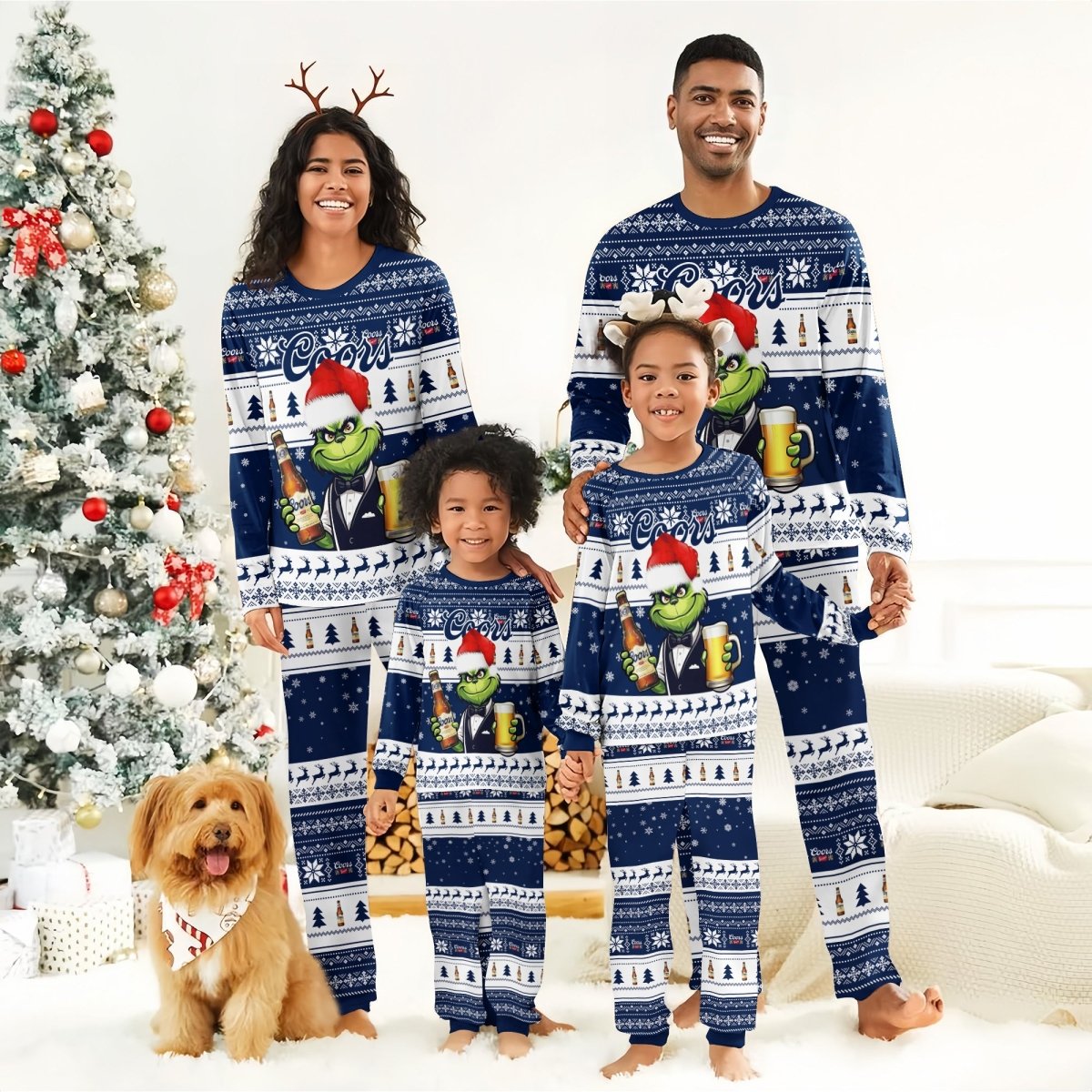 Coors Banquet Grinch Christmas Family Pajamas Set - Flexiquor.com