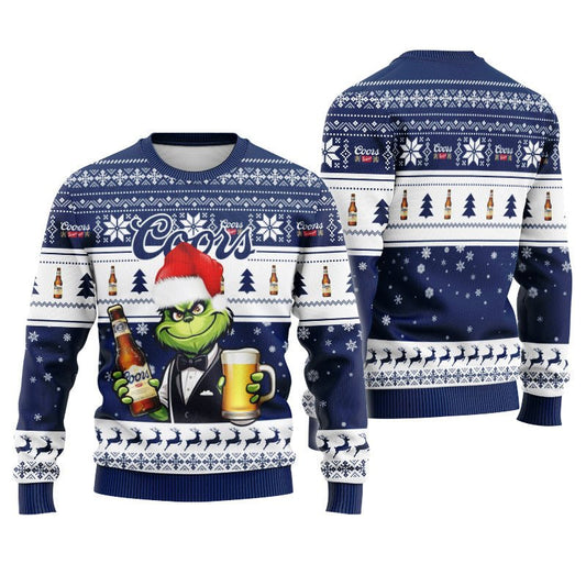 Coors Banquet Grinch Christmas Ugly Sweater - Flexiquor.com