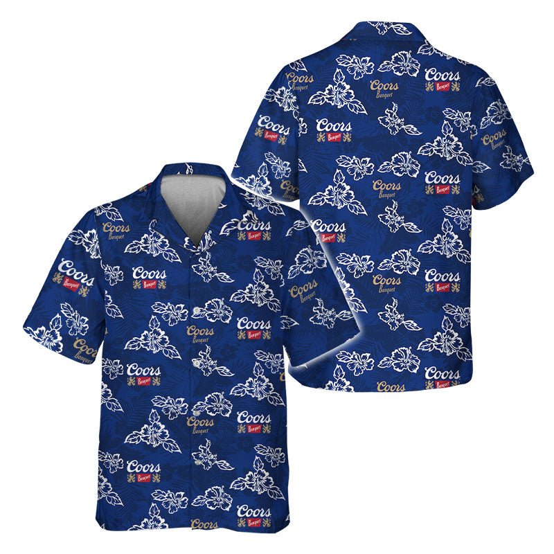 Coors Banquet Hibiscus Flower Hawaiian Shirt - Flexiquor.com