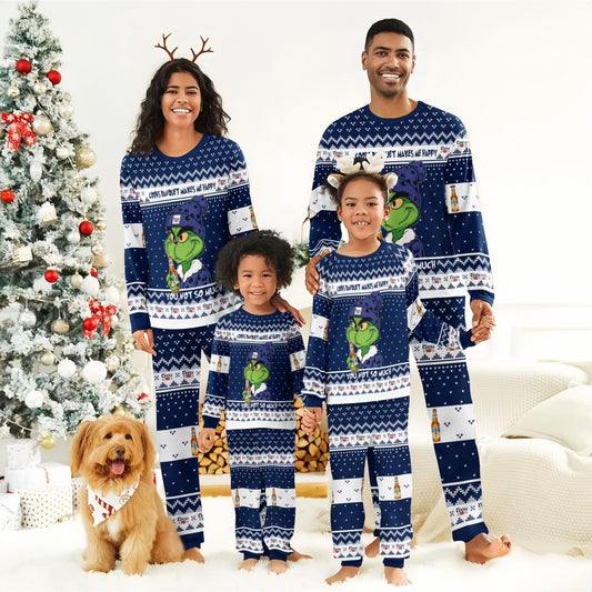 Coors Banquet Make Grinch Happy Family Pajamas Set - Flexiquor.com