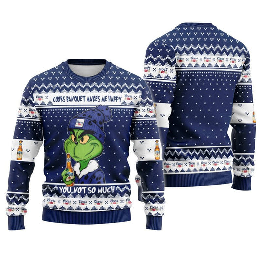 Coors Banquet Make Grinch Happy Ugly Sweater - Flexiquor.com