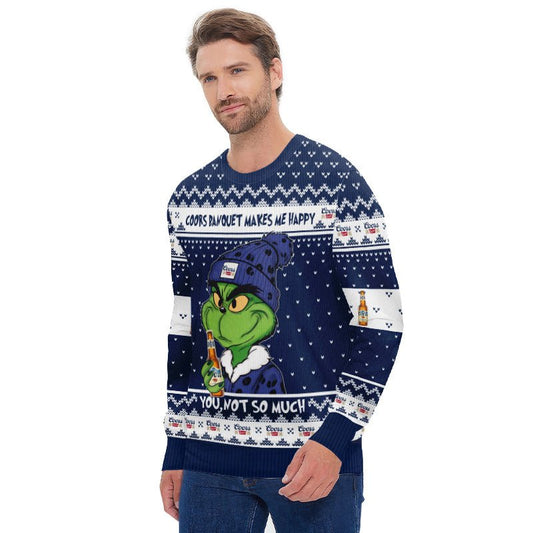 Coors Banquet Make Grinch Happy Ugly Sweater - Flexiquor.com