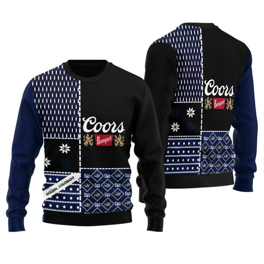 Coors Banquet Retro Christmas Ugly Sweater - Flexiquor.com