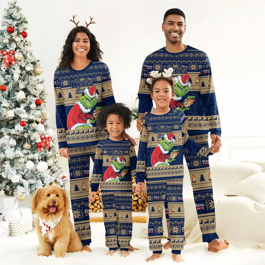 Coors Banquet Santa Grinch Family Pajamas Set - Flexiquor.com