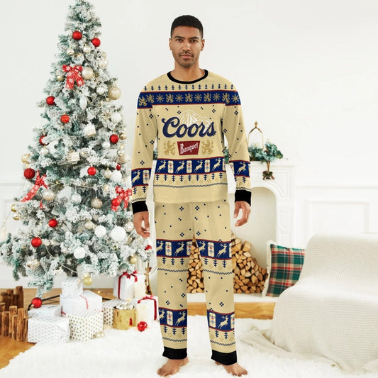 Coors Banquet Santa Rudolph Deer Family Pajamas Set - Flexiquor.com