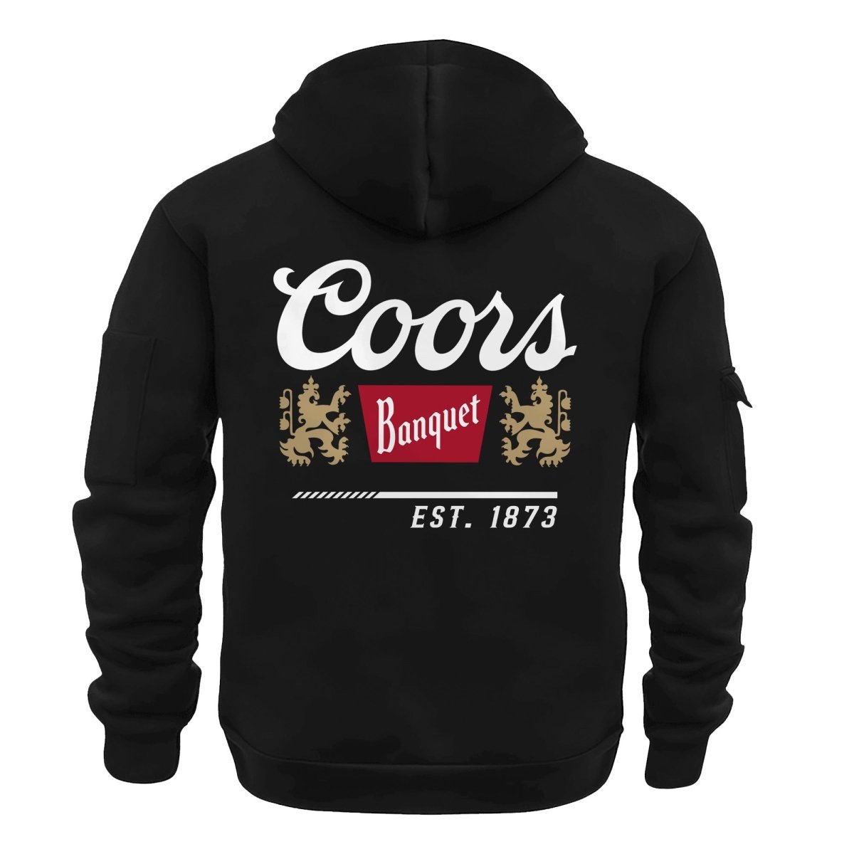 Coors Banquet Scratches Marks Half Zip Hooded Sweatshirt - Flexiquor.com