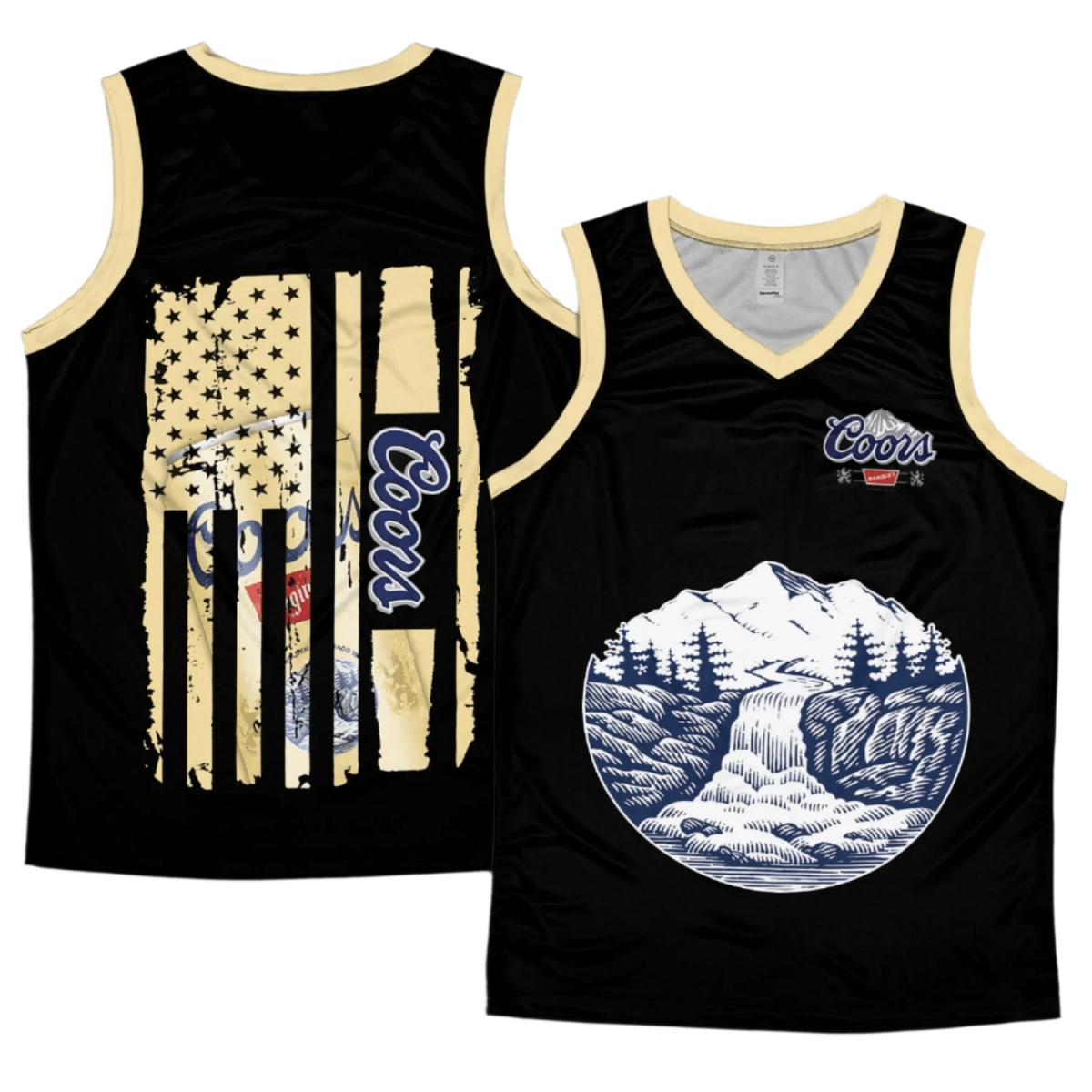 Coors Banquet Vintage USA Flag Men's Tank Top - Flexiquor.com