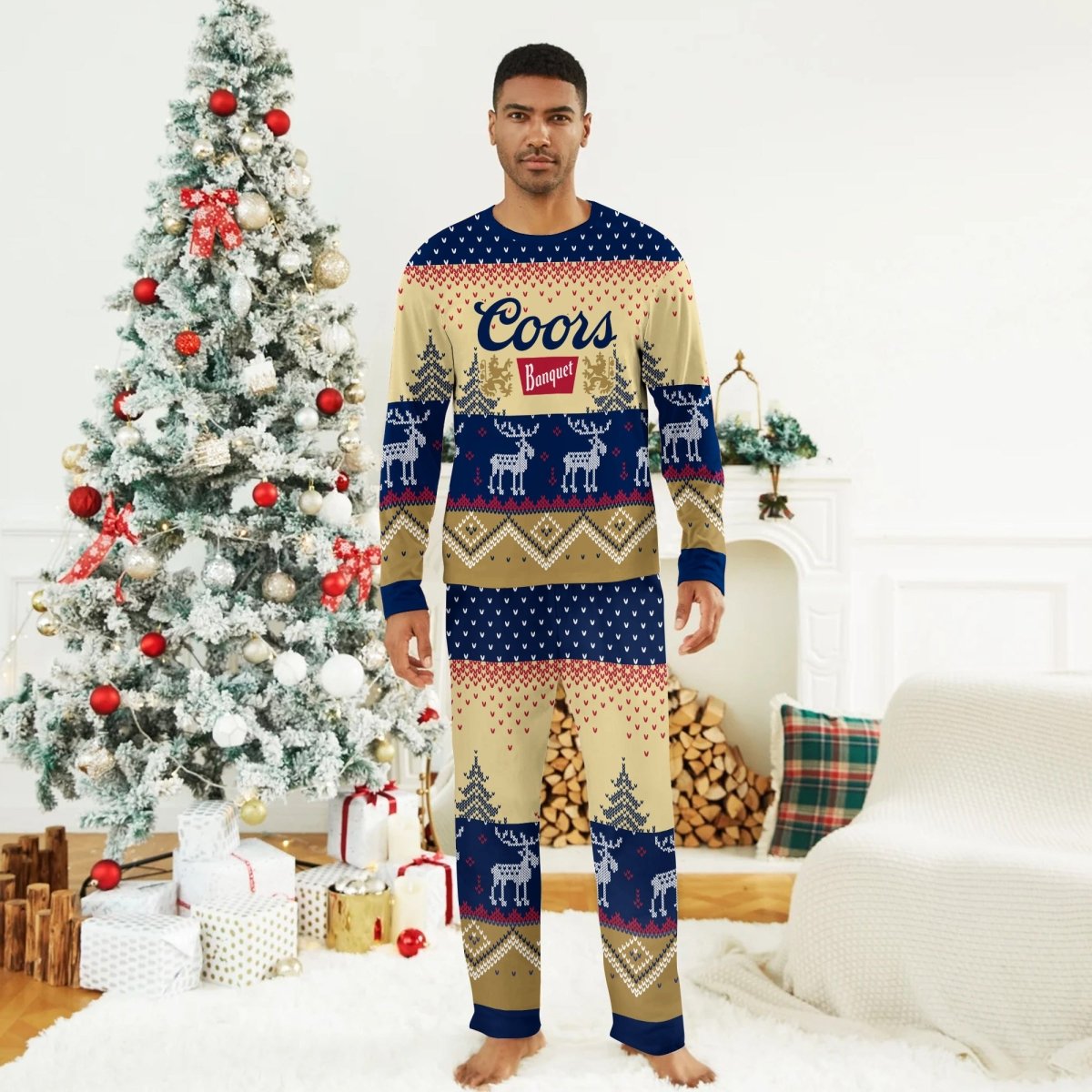 Coors Banquet Winter Reindeer Family Pajamas Set - Flexiquor.com