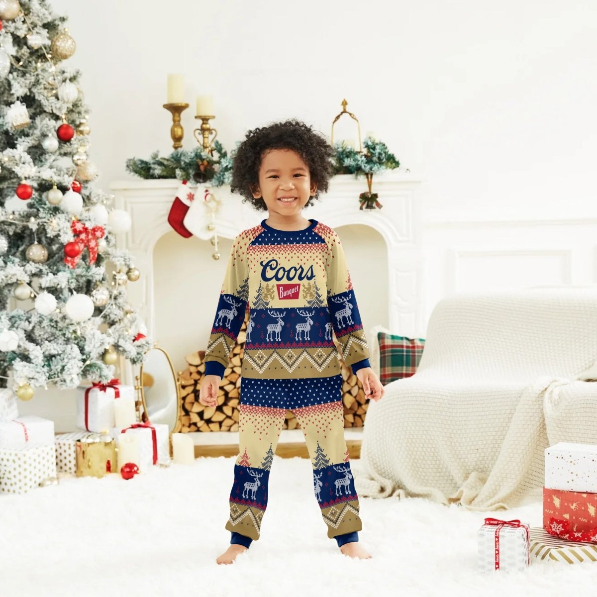 Coors Banquet Winter Reindeer Family Pajamas Set - Flexiquor.com