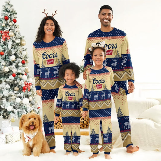 Coors Banquet Winter Reindeer Family Pajamas Set - Flexiquor.com