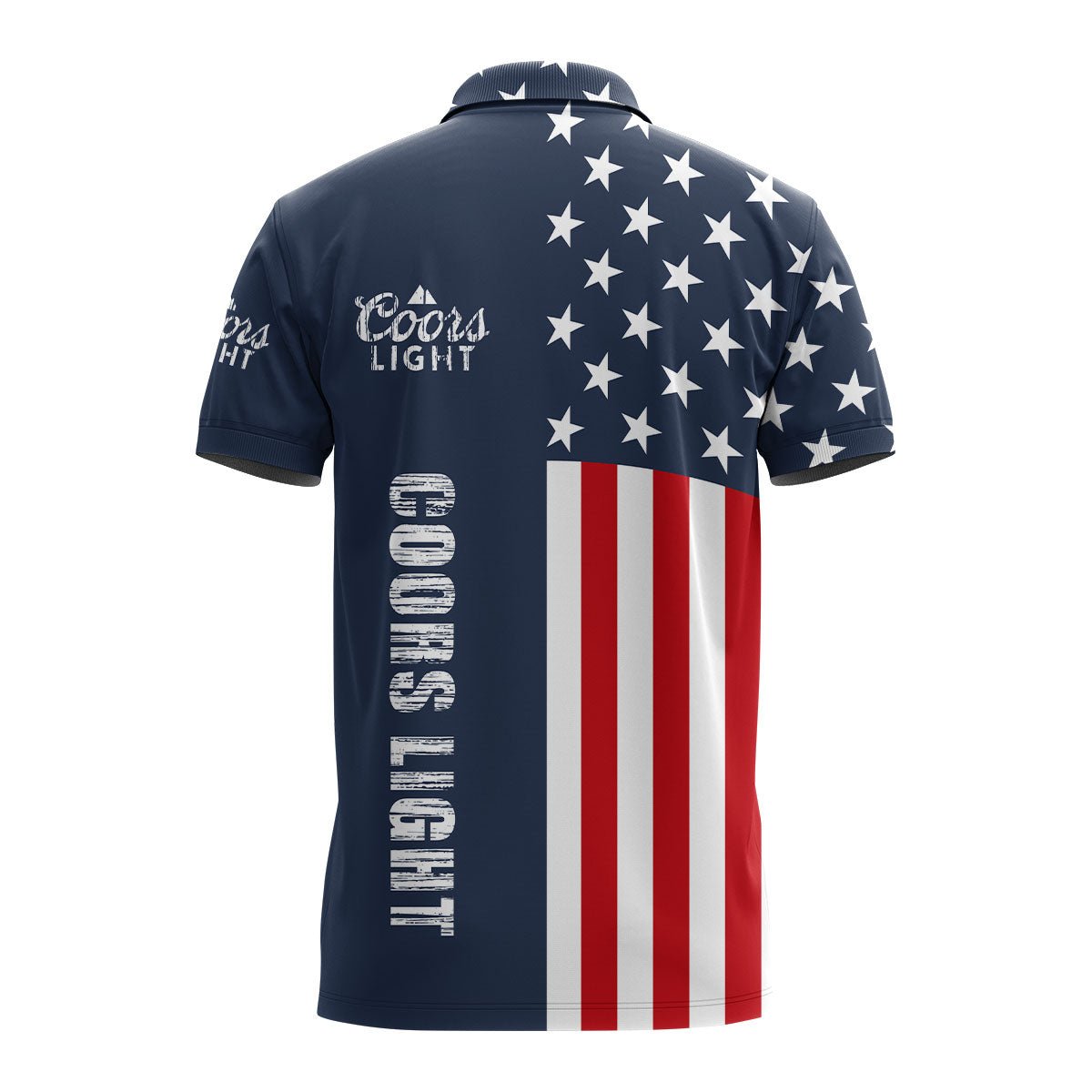 Coors Light America Flag Polo Shirt - Flexiquor.com