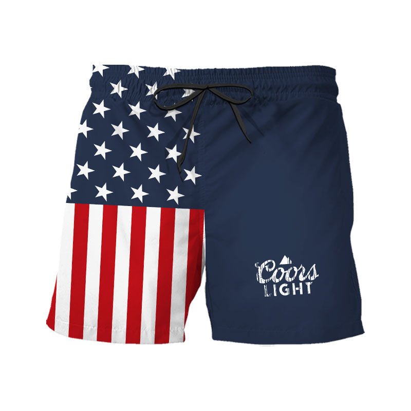 Coors Light America Flag Swim Trunks - Flexiquor.com