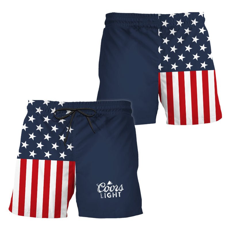 Coors Light America Flag Swim Trunks - Flexiquor.com