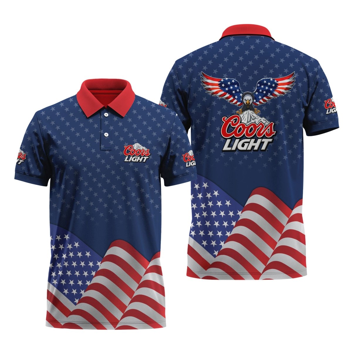 Coors Light American Eagle Polo Shirt - Flexiquor.com