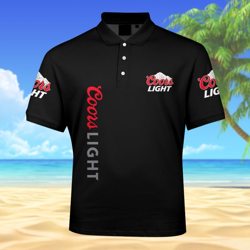 Coors Light American Flag Men's Plus Size Polo Shirt - Flexiquor.com