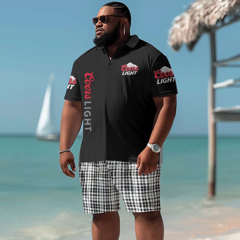 Coors Light American Flag Men's Plus Size Polo Shirt - Flexiquor.com