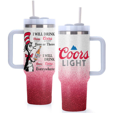 Coors Light Cat In The Hat Tumbler With Handle - Flexiquor.com