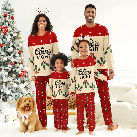 Coors Light Christmas Cherry Family Pajamas Set - Flexiquor.com