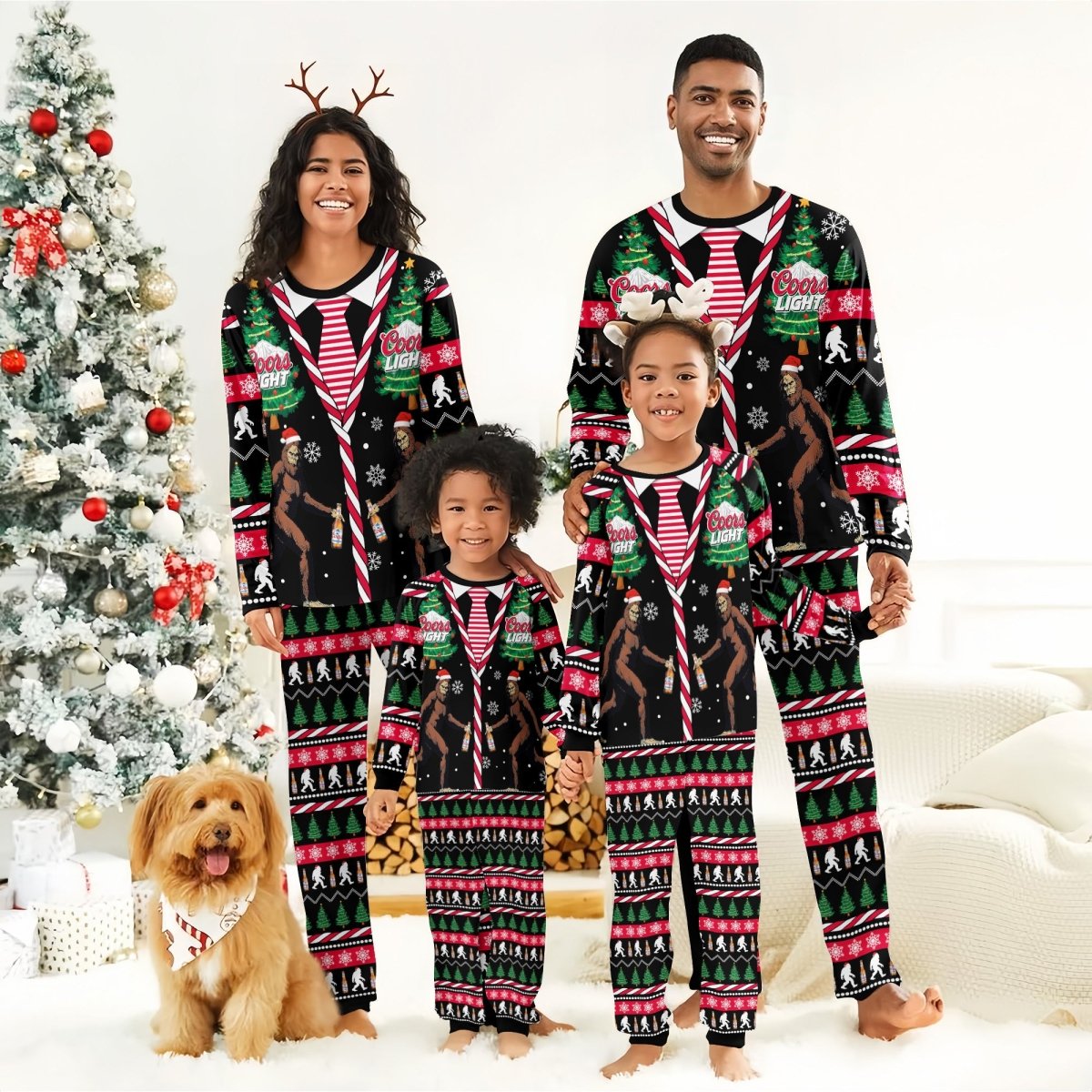 Coors Light Christmas Bigfoot Family Pajamas Set - Flexiquor.com