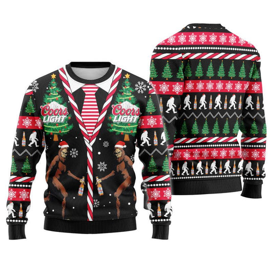 Coors Light Christmas Bigfoot Ugly Sweater - Flexiquor.com