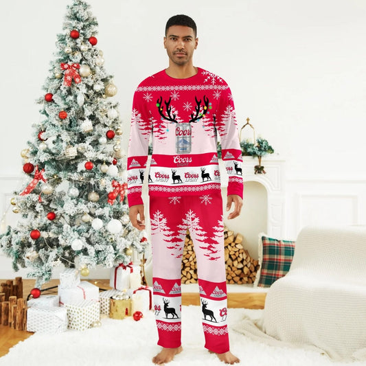 Coors Light Christmas Deer Family Pajamas Set - Flexiquor.com