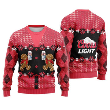 Coors Light Christmas Gingerbread Ugly Sweater - Flexiquor.com