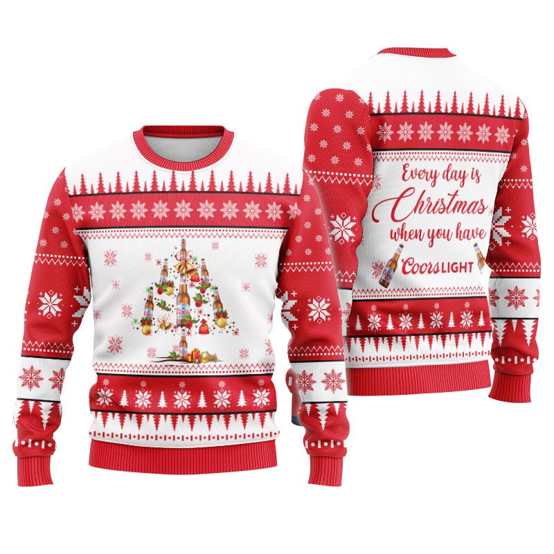 Coors Light Christmas Tree Ugly Sweater - Flexiquor.com