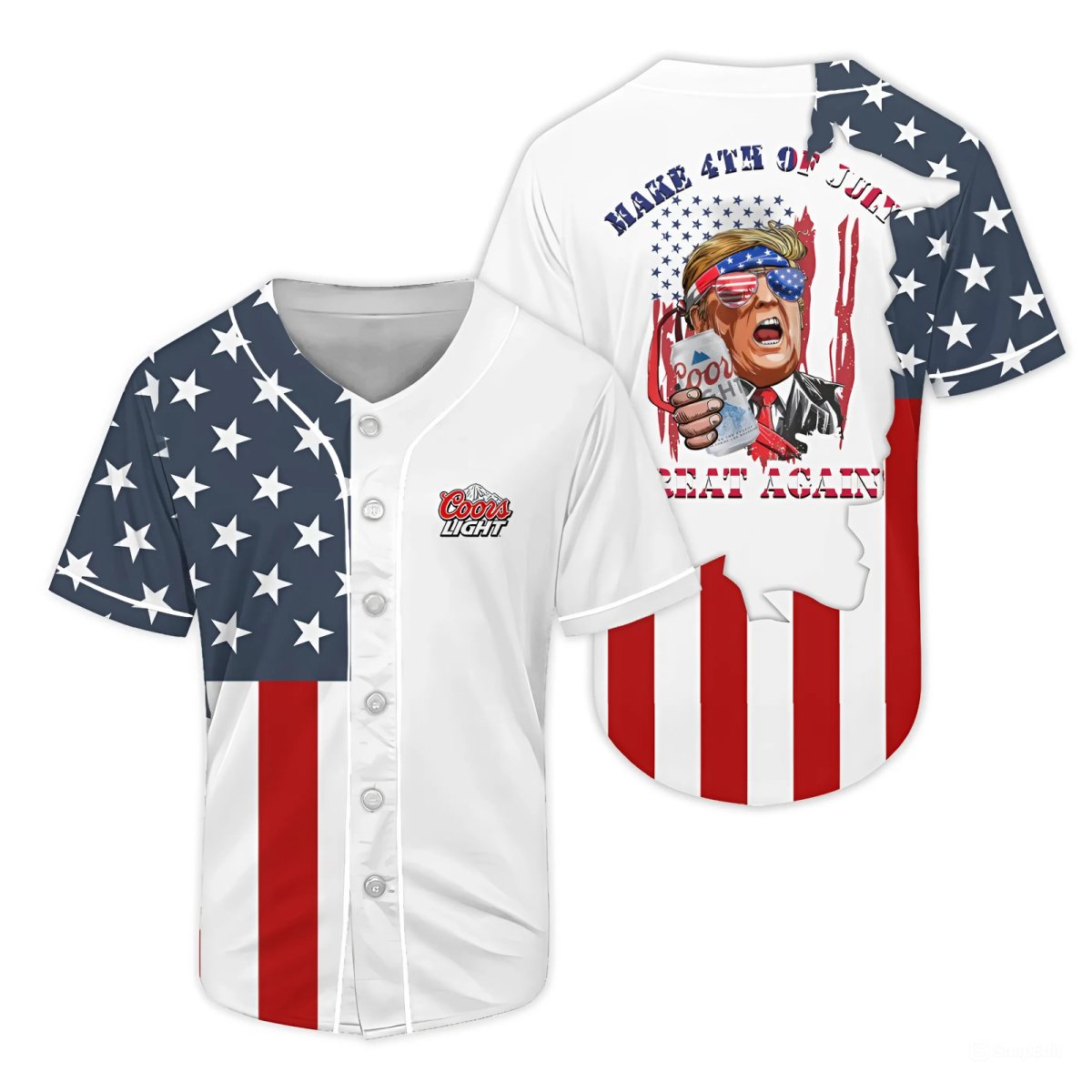 Coors Light Donald Trump Independence Day Baseball Jersey - Flexiquor.com